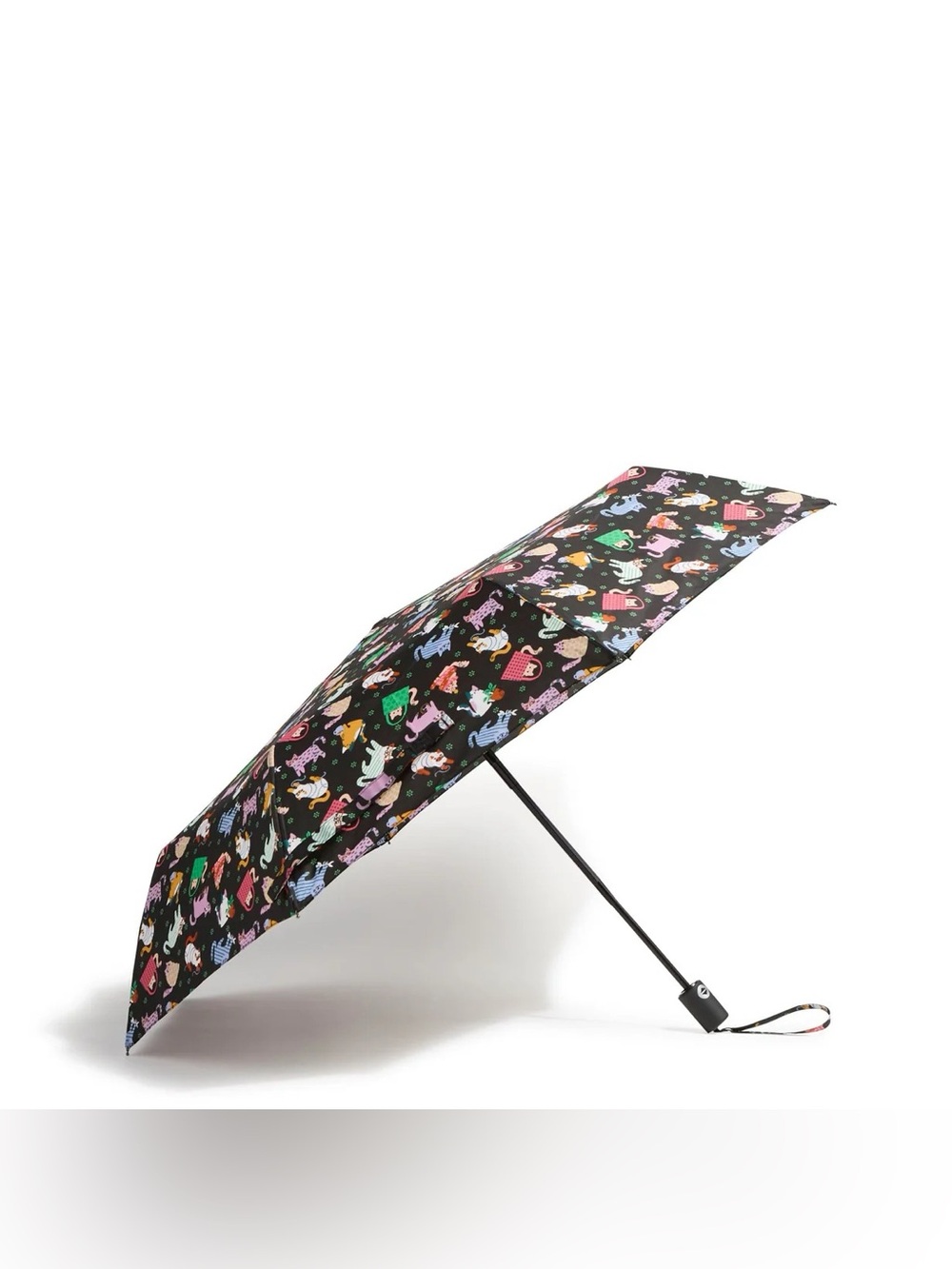 NWT Vera Bradley Essential Umbrella Herding Cats Print Multi-Colored Black